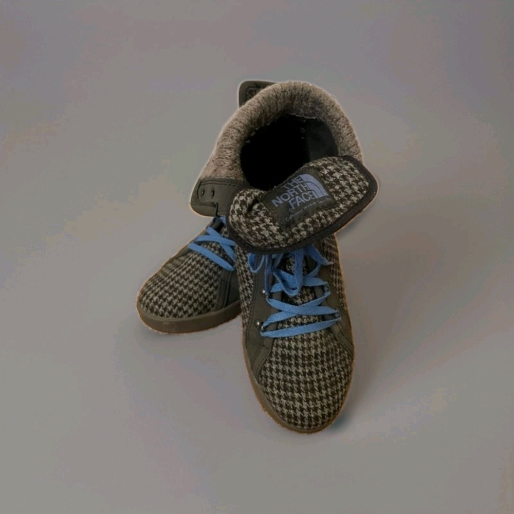 The North Face Base Camp Roll Down Houndstooth Sneaker Size 8 Women RARE EUC